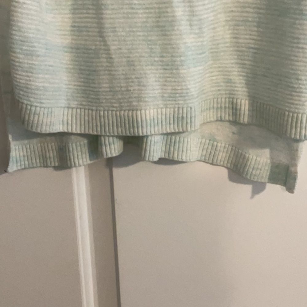 Lole Linen Blend Ribbed Tank Top In Turquoise Cream Marled Tank - Picture 4 of 5